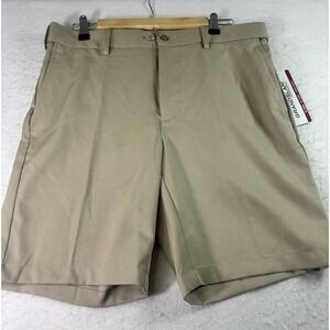Men Grand Slam Khaki Stretch Performance Off Course Golf Shorts Size 34x9